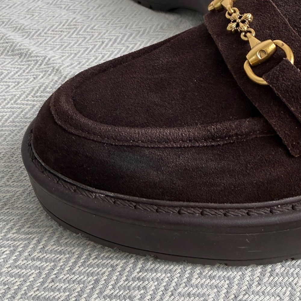 Steve Madden Loafers Womens 9.5 Brown Suede Horsebit Chunky Old Money Preppy - Picture 8 of 8